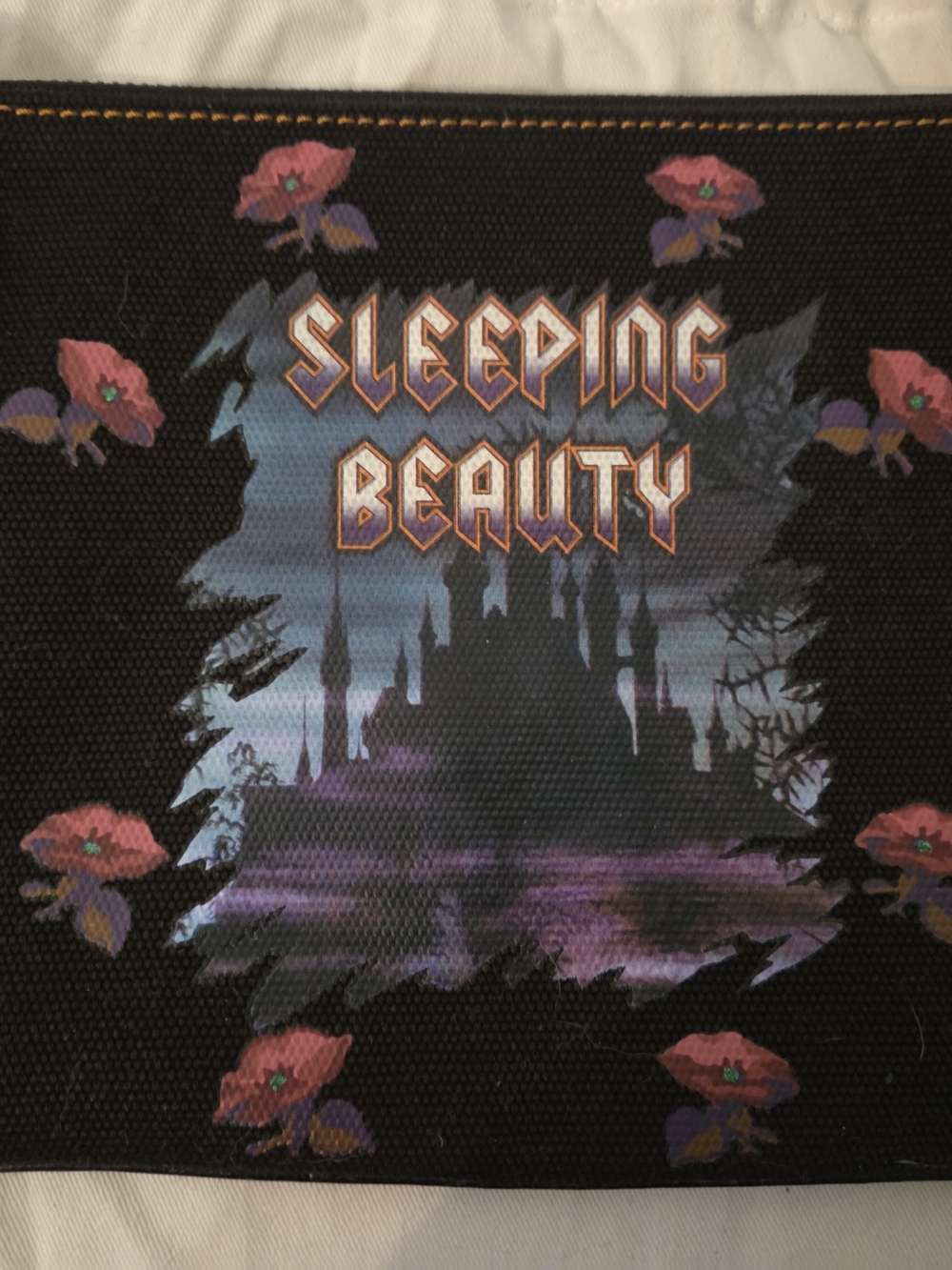 Coach x Disney 'Sleeping Beauty' Floral Zip Pouch- Black NWOT - Picture 3 of 7